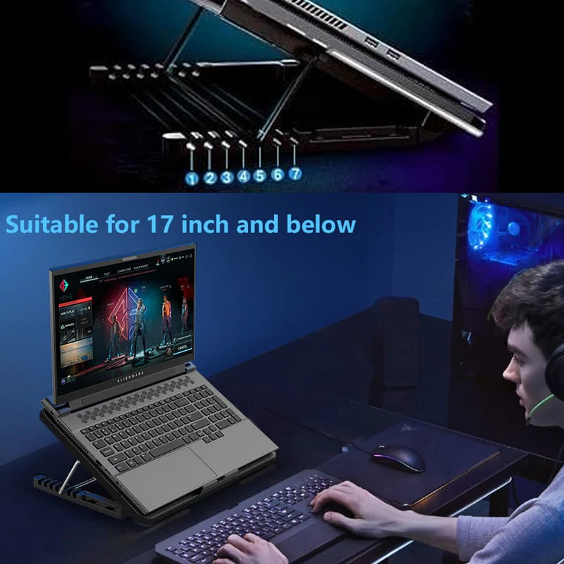 Laptop Cooler Cooling Pad with 2 Quiet Led Fans