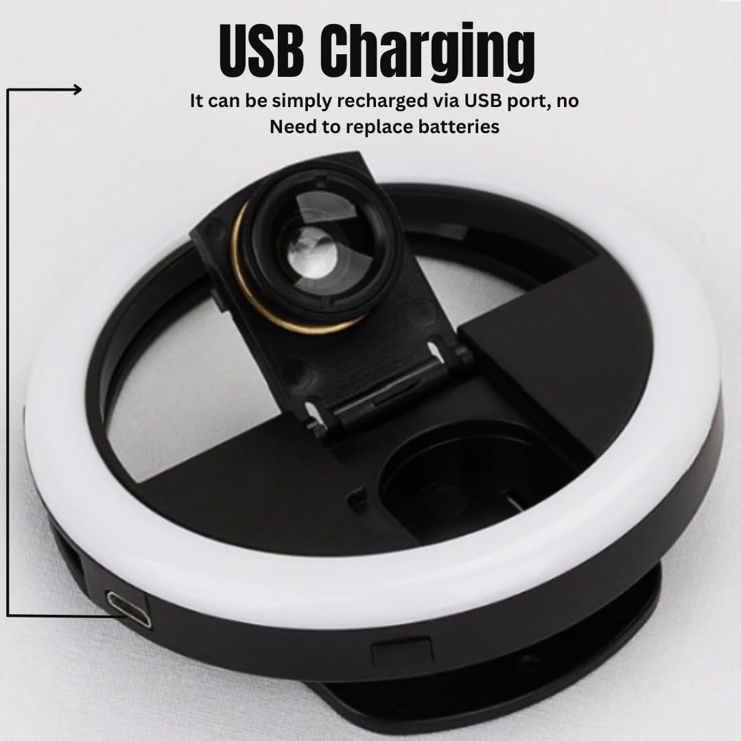 Professional LED Ring Light, 3 Brightness Levels, Selfie Photography Enhancement Light for Mobile Phones