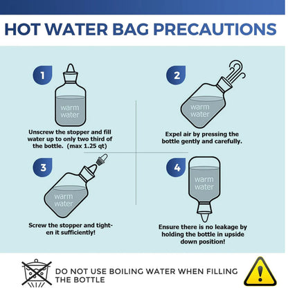 Rubber Hot Water Bag for Pain Relief, Muscle Aches & Warmth | Velvet Wellness