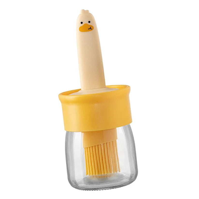 2-in-1 Oil Dispenser Bottle with Silicone Brush – Leakproof Oil Sprayer & Basting Brush for Cooking, Baking & BBQ
