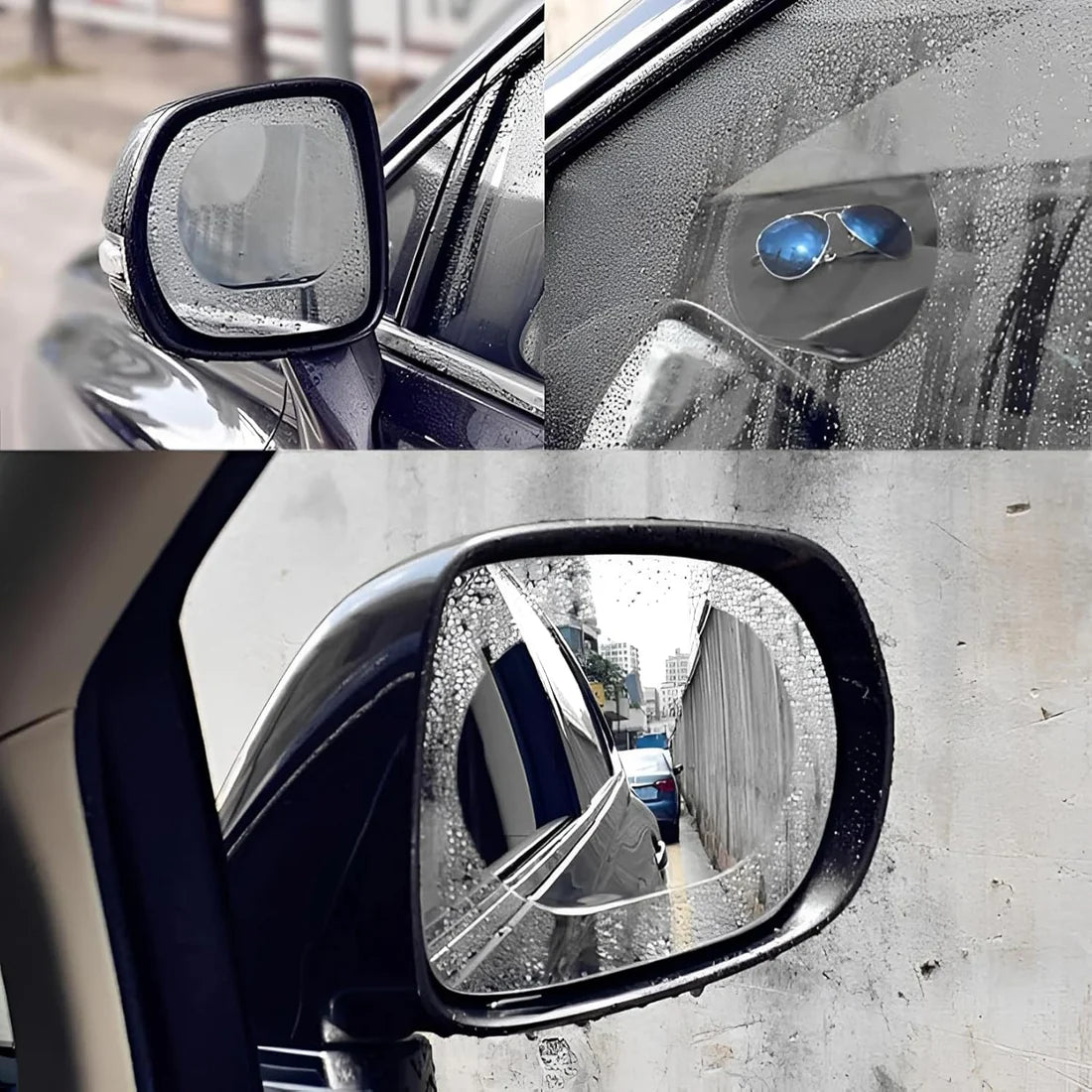 Anti-Fog Rearview Mirror Film – HD Clear Waterproof & Anti-Glare Protective Sticker for Cars and Bikes