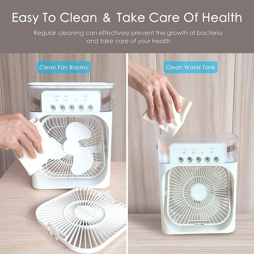 Portable Air Cooler Fan with 7-Color Light – Personal AC Fan
