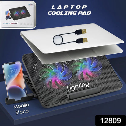 Laptop Cooler Cooling Pad with 2 Quiet Led Fans