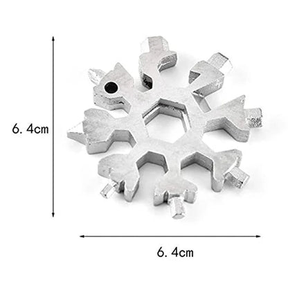 Durable 18-in-1 Snowflake Multi-Tool – Bottle Opener & Screwdriver Wrench Kit