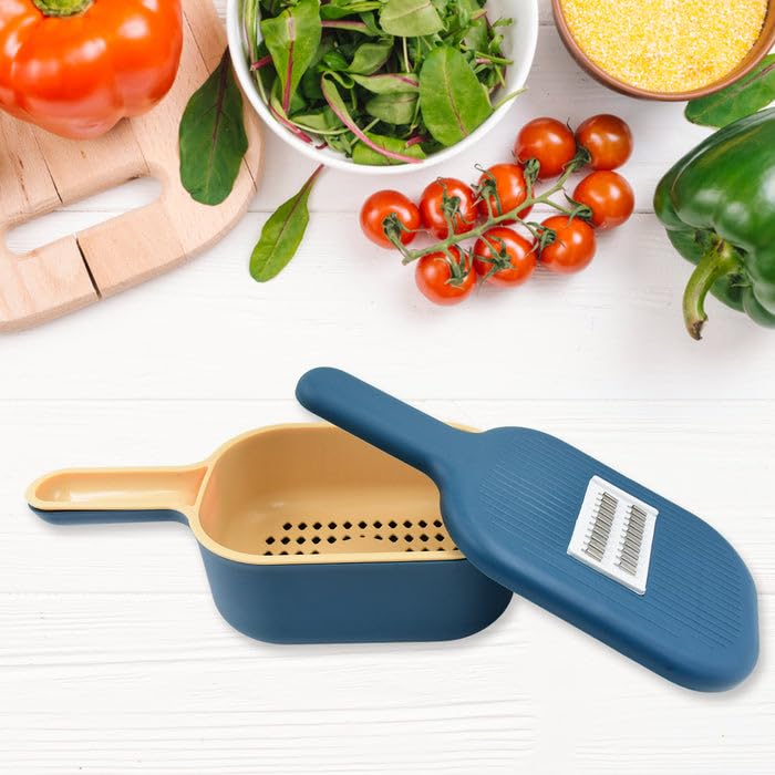 6-Blade Multifunction Vegetable Slicer Cutter with Storage Container & Handle